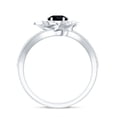thumbnail image 2 of Rosec Jewels Lab Grown Black Diamond Flower Engagement Ring (0.8 Ct, AAAA Grade) - Black and White Diamond Ring - with Jewelry Box, 10K White Gold, US 12.50, 2 of 8