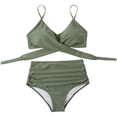 thumbnail image 4 of Conjunto de bikini para mujer Push Up Crossover Verde S, 4 of 6