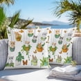 thumbnail image 3 of Throw Pillow Covers 18x18 Inch Set of 2, Cute Cartoon Waterproof Outdoor Pillow Covers, Cat Butterfly Spring Floral Botanical Decorative Cushion Pillowcases for Couch, Sofa, Bed, Garden, Patio, 3 of 9