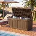 thumbnail image 1 of Homall Coffre de Terrasse en Résine de 82 Gallons pour Rangement Extérieur, Coffre de Terrasse Verrouillable, Brun, 1 of 8