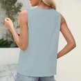 thumbnail image 4 of Linen Tank Tops for Women Solid Button down Tank Top Sleeveless Loose Tank Top Size M, 4 of 5