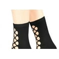 thumbnail image 2 of FREE PEOPLE Womens Black Solid Logo Cut Outs Casual Crew Socks, 2 of 3