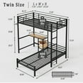 thumbnail image 2 of Noble House Twin Over Twin Metal Bunk Bed with Desk, Shelves & Drawers, L-Shaped Design, Safety Rails for Teen, Black, 2 of 6