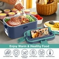 thumbnail image 5 of Livhil Electric Lunch Box Food Heater, Portable Food Warmer, Hot Lunch Warmer Heated Lunch Box for Adults, 60W 1.8L 12V-24V 110V Stainless Steel Container Portable Food Heater (Green+Royal Blue), 5 of 10