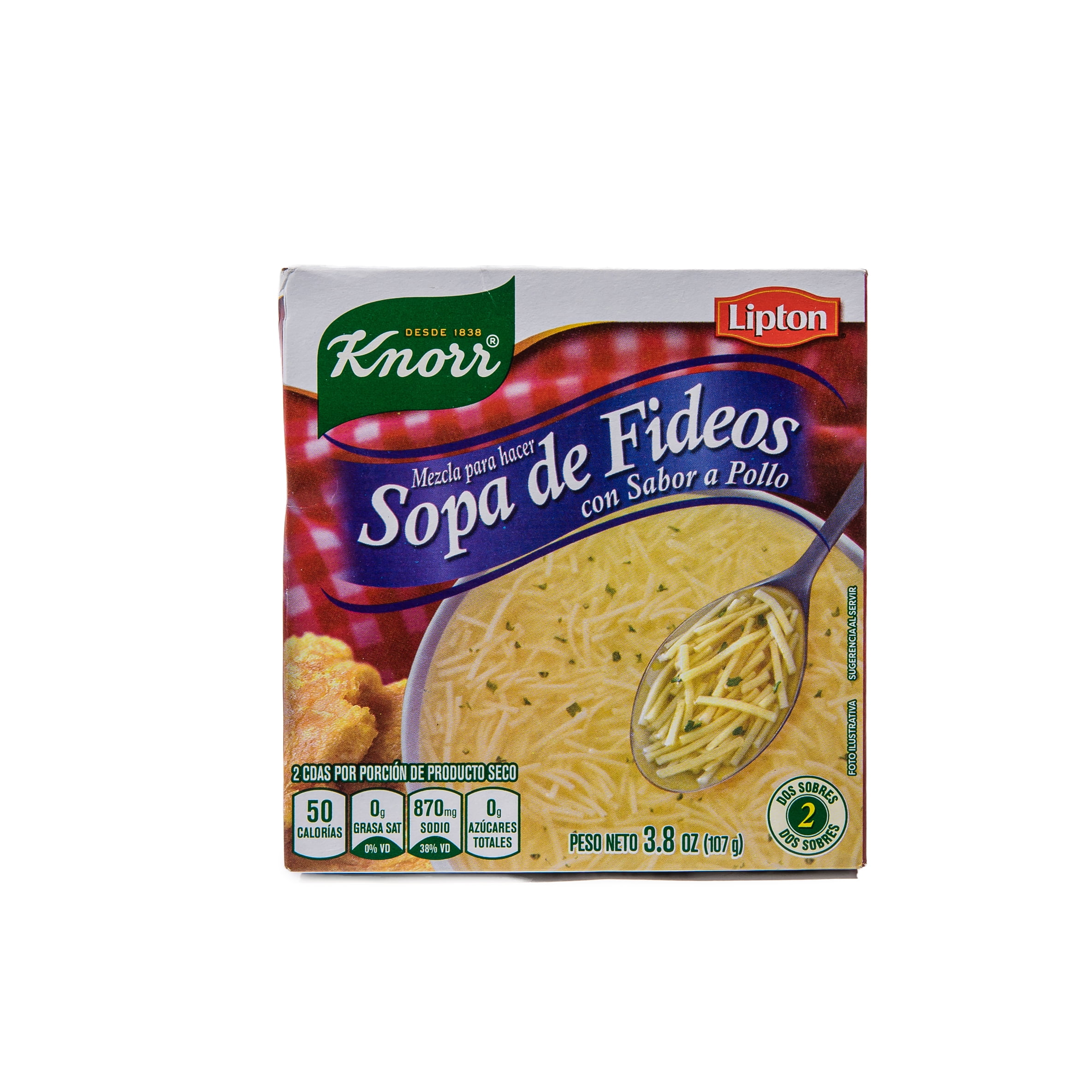 Knorr Lipton Noodle Soup Mix with Real Chicken Broth, 50 Calories, 2/3.8 oz
