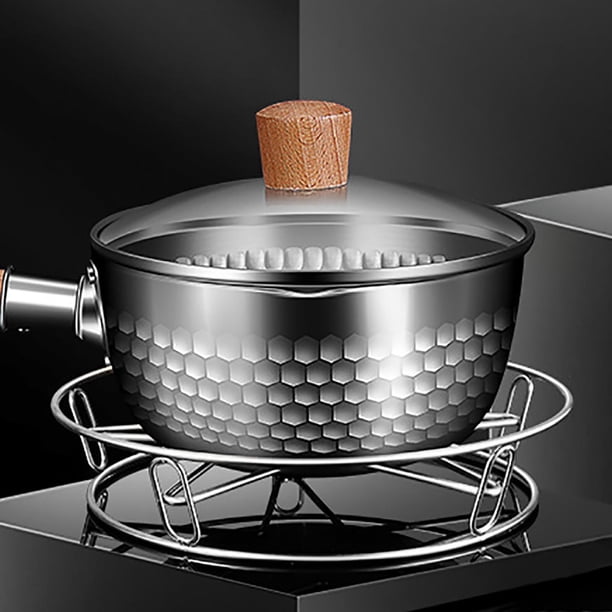 Ambre de material acero Inoxidable Wok Soporte Wok Anillos Rejil de Utensilios de Cocina Anillos Aismiento Térmico Calentamiento de Alimentos Servi Pta perfecl Rejilla de vapor