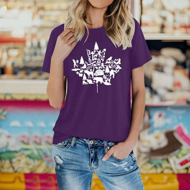 T-shirt à Manches Pointues Imprimé Mode Décontracté pour Femmes