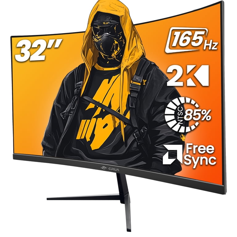 CRUA 32" QHD Curved Gaming Monitor 165Hz photo 1