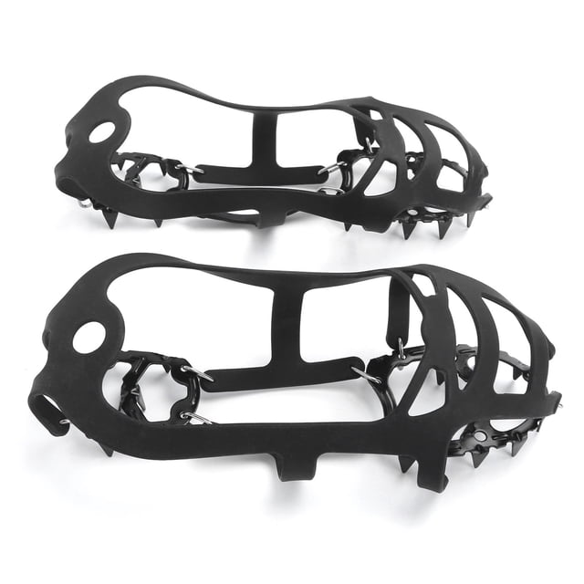 Crampones 18 dientes antideslizantes agarre fuerte tacos de hielo resistentes a caídas para montañismo al aire libre clima nevado