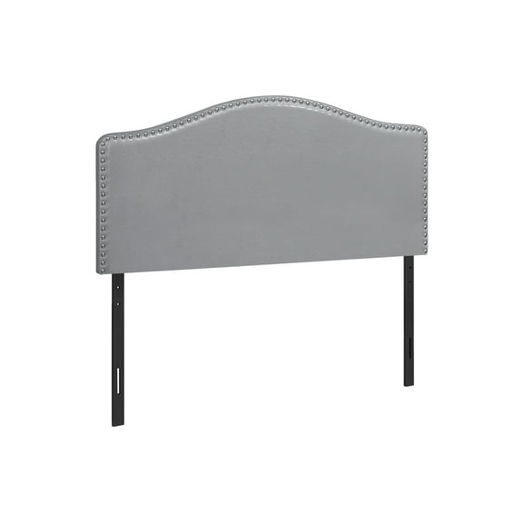 Bed, Headboard Only, Full Size, Bedroom, Upholstered, Grey Leather Look, Transitional,