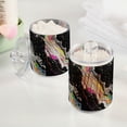 thumbnail image 2 of Yayeee 4 Pack Qtip Holder Bathroom Cotton Swab Canister with Lid Clear Dispenser Set, Colorful White, 2 of 6