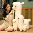 thumbnail image 4 of Stuffed Plush Animals Furry Plush Llama Alpaca Plush Toy Stuffed Soft Long Plush Lifelike Alpaca Sheep Hug Throw Animals Nap Sleeping R231110, 4 of 6