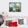 thumbnail image 5 of Nawypu Lotus Flower Canvas Wall Art Zen Picture Wall Decor White Water Lilies Bloom Painting Poster Spa Yoga Room Decor Frame, 5 of 5