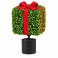 thumbnail image 2 of Christmas Ornament, Artificial Boxwood Christmas Planter Topiary Decor, Potted Greenery Figurine, Classic Holiday Styling, For Porch Entryway Indoor Outdoor Christmas Decoration, 2 of 5