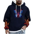 thumbnail image 2 of Donemore Men Casual Fashion Printed Pullover Drawstring Long Sleeve Hooded Sweatshirts, 2 of 5