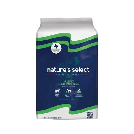 Nature's Select High Protein Beef & Rice Recipe, Dry Dog Food, All Life Stages (15 lbs)
