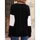 thumbnail image 5 of Blusas Elegantes e Informales para Mujer, con Bloques de Color, de Larga y Cuello en V, para Otoño. Negro XXL, 5 of 6