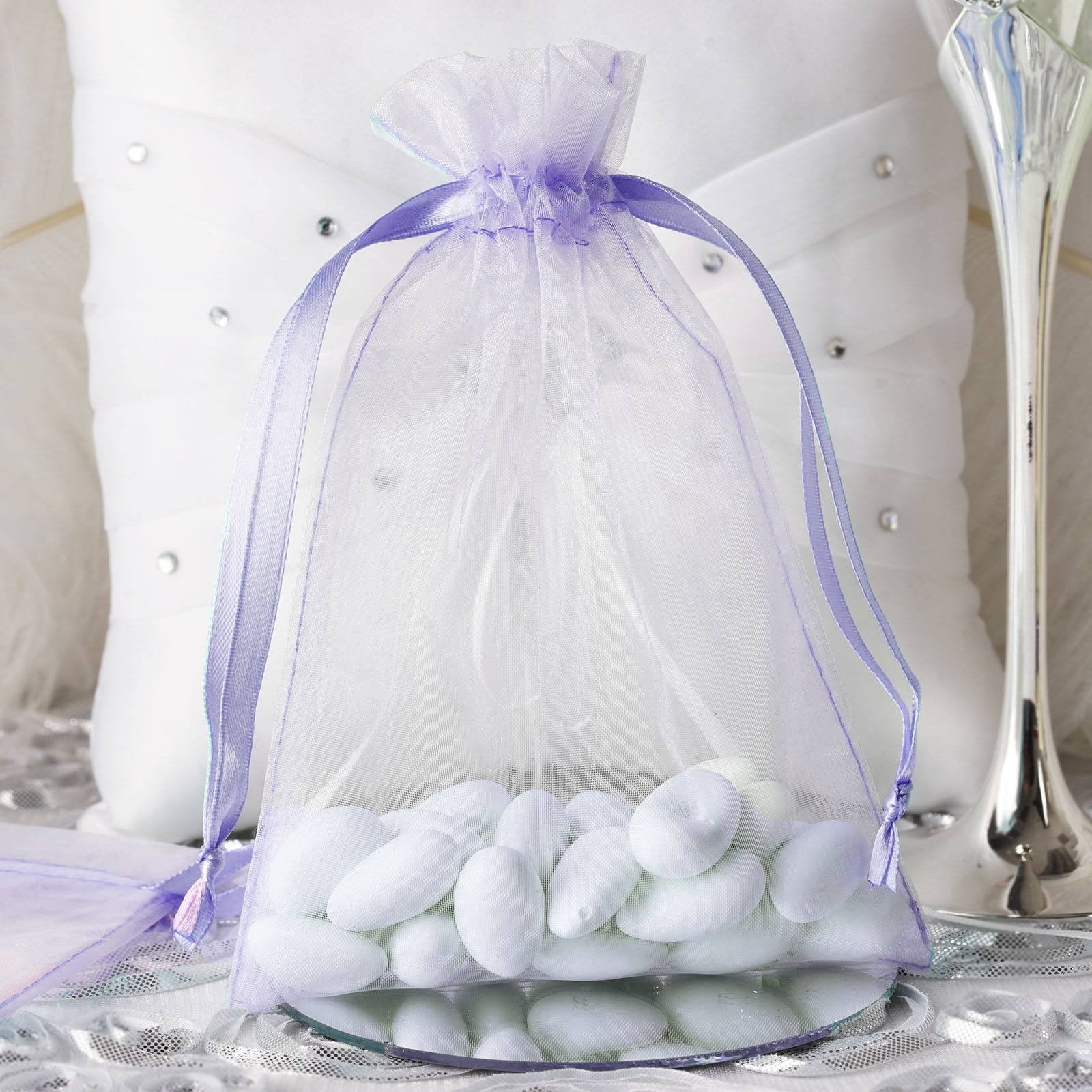 10 Pack | 5"x7" Lavender Organza Favor Bags Party Drawstring Pouches - Walmart.com - Walmart.com