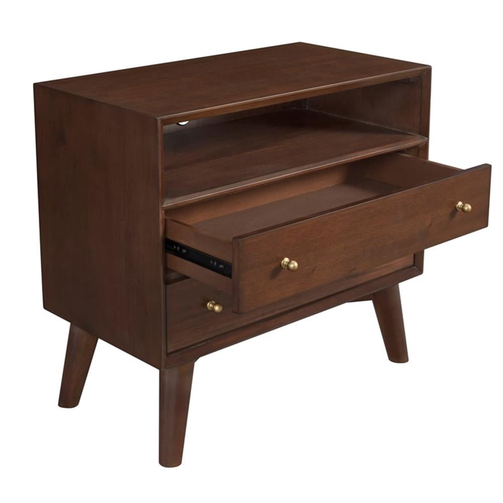 Alpine Furniture Flynn Large Nightstand in Walnut