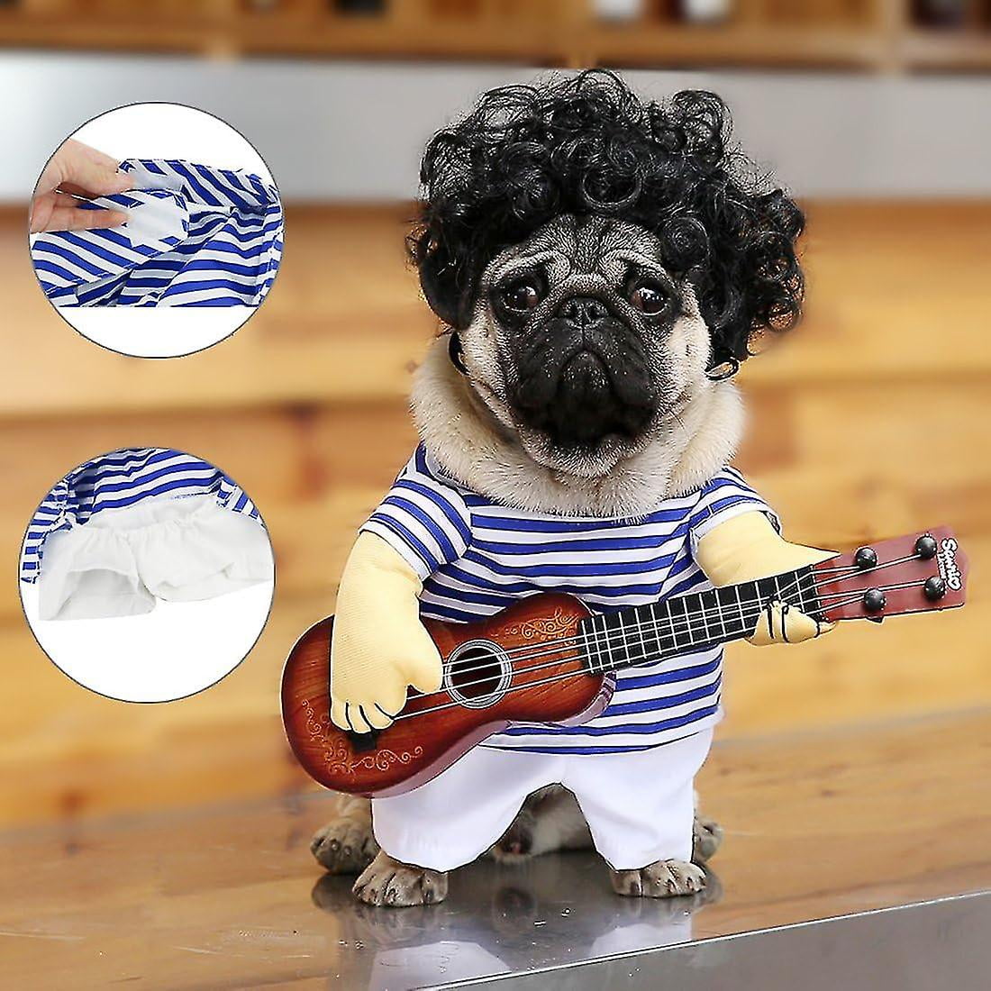 Funny Guitar Dog Costumes Pet Clothes Dog Clothes Costume Chihuahua Teddy Pug Christmas Party Halloween Costumes Outfit L