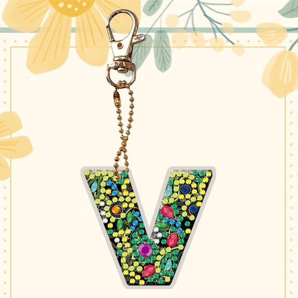 Cuadros Decorativos DIY bolsillo espejo hecho a mano joya llaveros letras señora bolso colgante (V) Wdftyju de costura negro 4 estilos