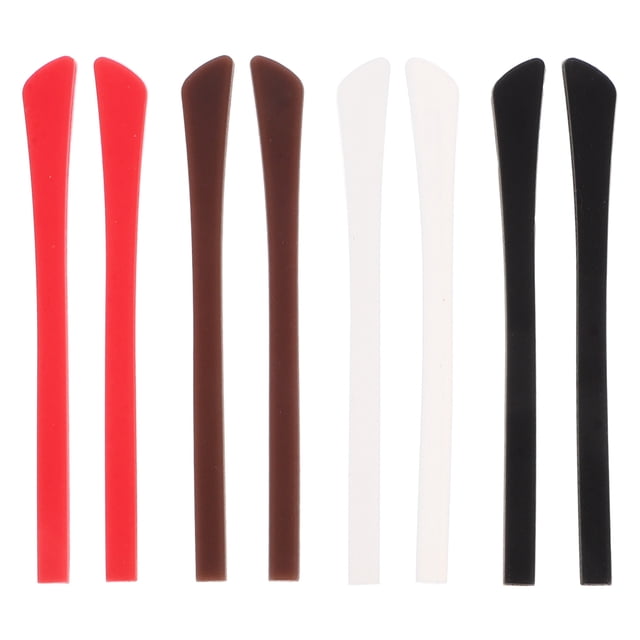 8 pares de puntas de patilla de repuesto de silicona para gafas de montura fina, fundas flexibles para las piernas.