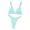 Sky Blue, variant on Efsteb Womens High Waisted Bikini Sets Beach Two Piece Swimsuits High Waist Bikini Solid Color Summer V Neck Bathing Suit Swimwear (Blue,M)