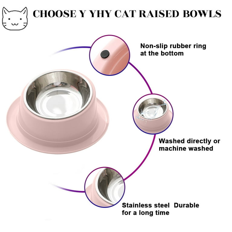 Stainless Steel Pet Bowl Small. Dog bowl with paws. Pink dog bowl