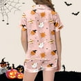 thumbnail image 4 of CONFREE Toddler Boy Halloween Clothes Pajamas Short Sleeve Cartoon Pumpkin Ghost Sleepwear Tops Pant Hallowmas Loungewear Set Cozy Jammies, 4 of 5