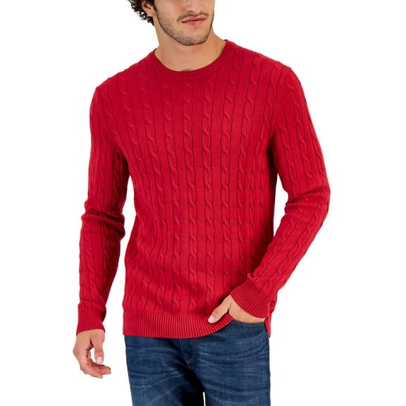Club Room Mens Cable-Knit Crewneck Sweater