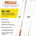 thumbnail image 2 of EZ Smart 21ft+ Extension Pole – Extendable Pole Reaches 1 to 16ft, Expandable with Add-a-Pole – Compact, Lightweight, and Durable – Fits Cleaning, Painting, Dusting & Fruit Picker Attachments, 2 of 5