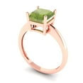 thumbnail image 2 of Solitaire Engagement Ring for Women - 2ct Natural Peridot in 14K Rose Gold Promise Ring, 2 of 6