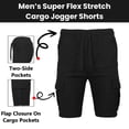 thumbnail image 2 of Men’s Flex Cargo Shorts with Elastic Waistband and Drawstring – Comfortable Fit with 6 Pockets and Stretch Fabric (S-2XL), 2 of 5
