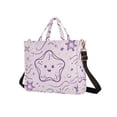 thumbnail image 2 of Simple Line Star Corduroy Tote Bag Handbag Large Messenger Bag Shoulder Crossbody Zipper Bag Purse, 2 of 8