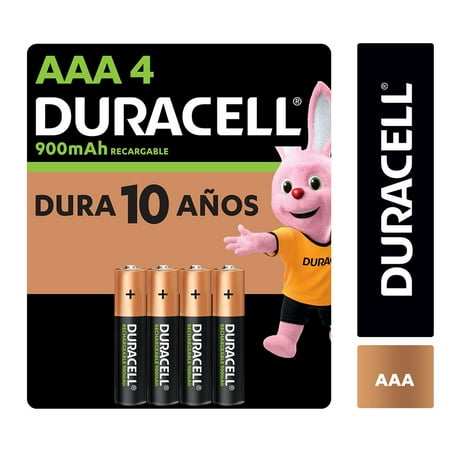 Pilas AAA (chica) Duracell, blister de 4 unidades