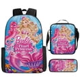 thumbnail image 1 of Barbie Princess Backpack Three-Piece Pink Barbie Girl Backpack Large Capacity Student Backpack, 1 of 2