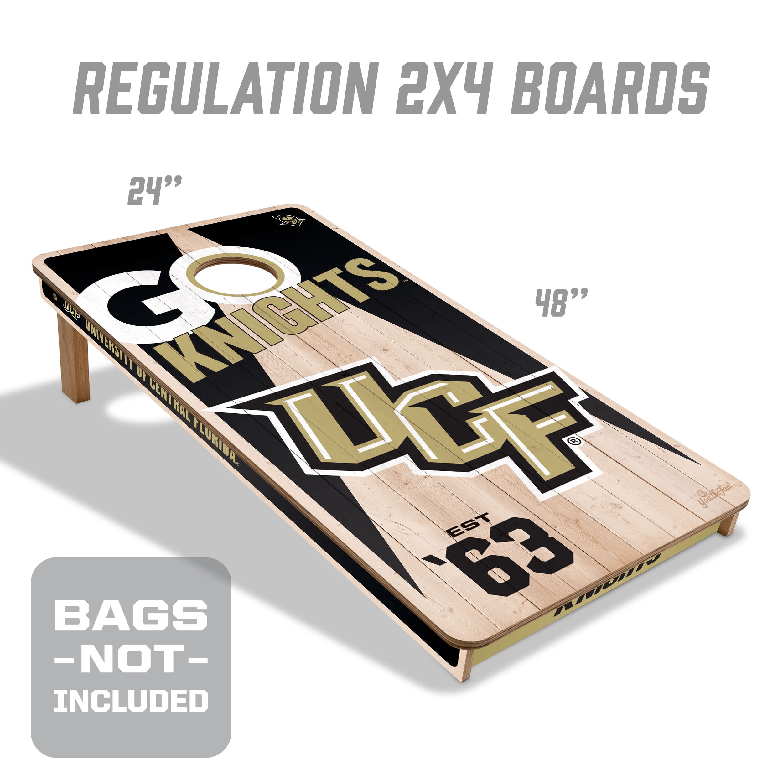 YouTheFan NCAA Central Florida Knights 2' x 4' Cornhole Game No Bags