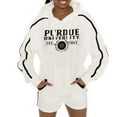 thumbnail image 2 of Women's Gameday Couture Cream Purdue Boilermakers Down, Set, Go Pullover Hoodie and Shorts Set, 2 of 6