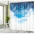 thumbnail image 5 of Ambesonne Winter Shower Curtain, Snowflakes and Stars, 69"Wx70"L, Blue White, 5 of 5