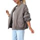 thumbnail image 3 of Chaqueta Acolchada de Mujer, Oversize, de Color Liso, Larga, con Cremallera, Estilo Casual y Bolsillos Color Camello Gris L, 3 of 9
