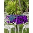 thumbnail image 2 of Outdoor Tablecloth with Umbrella Hole and Zipper, Halloween Round Table Cloth 60 Inch Waterproof Tablecloth, Horror Purple Pumpkin Skull Spiderwebs Picnic Table Cover for Patio Camping, 2 of 7