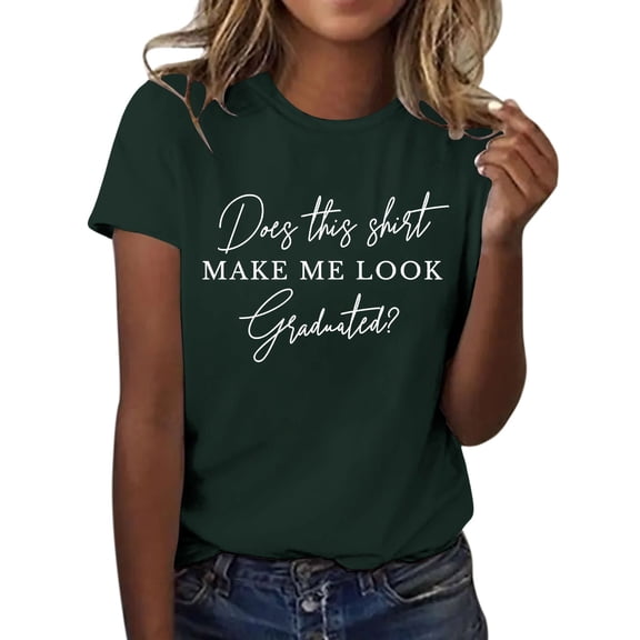 MEICHEN Graduation Gifts for Her: Senior 2026 Shirts Class Of 2026 T Shirt In My Senior Causal College Graduation Teacher Tee Tops Womens Spring Summer Tops