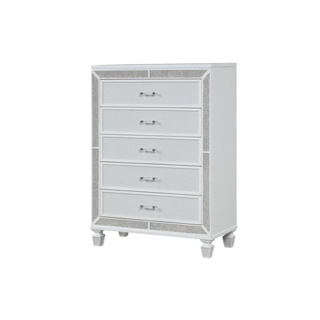 5 - Drawer Chest with Solid Wood and MDF Filler / Long - Lasting Bedroom Storage