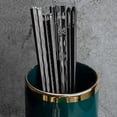 thumbnail image 2 of 5 Pairs Alloy Laser Engraving Chopsticks Non-slip Reusable Sushi Sticks, 2 of 5