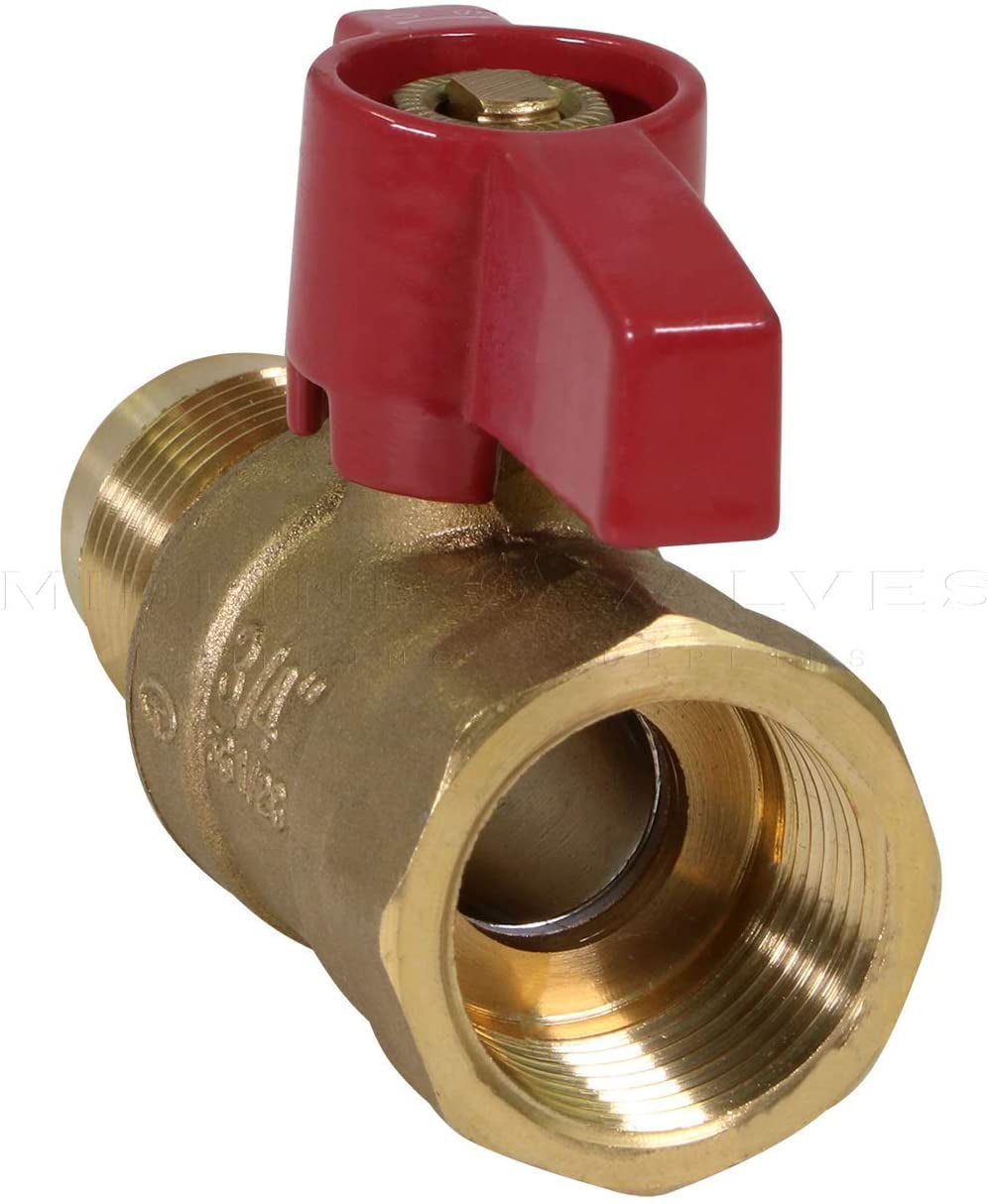 with Flare x FIP Connections Midline Valve Premium Brass Gas Ball Valve