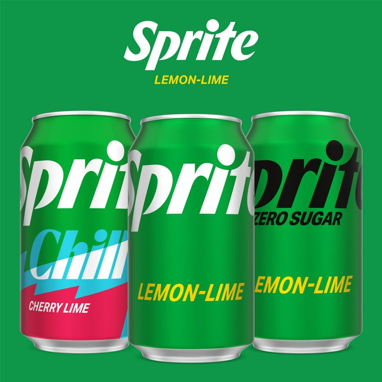 Sprite, Lemon Lime Soda, 12 fl oz, 24 Pack Cans, Caffeine-Free
