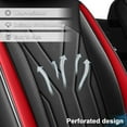 thumbnail image 4 of FANOTEK Black Red, Faux Leather, Wear-Resistant, Front Rear Seat Covers, 5 Pieces, 4 of 9