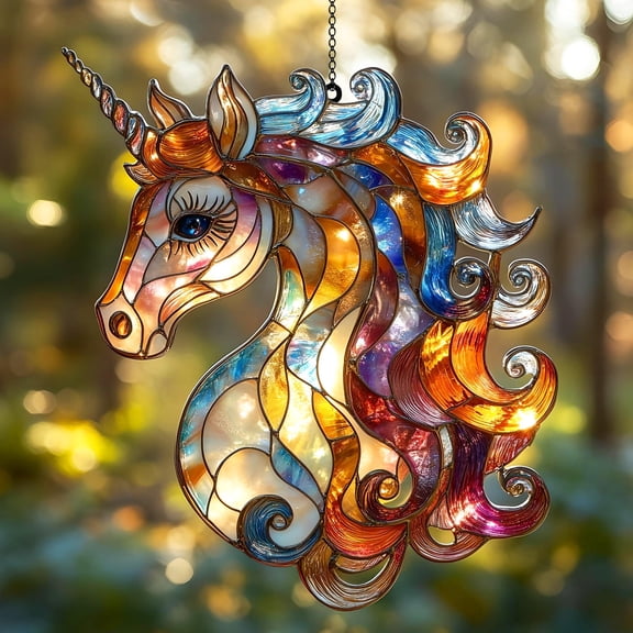Unicorn ACRYLIC SUNCATCHER Colorful Unicorn Window Hanging Rainbow Unicorn Gift for Little Girls Kids Room Decor Birthday Gift For Daughter 1836426247 2604