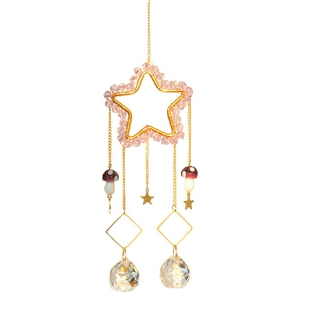 

Citystores Sun Catcher Shiny Good Refraction Effect Glitter Glaring Sparkling Light Catcher Wrapped Pentagram Faux Crystal Pendant Balconies Supply Purple