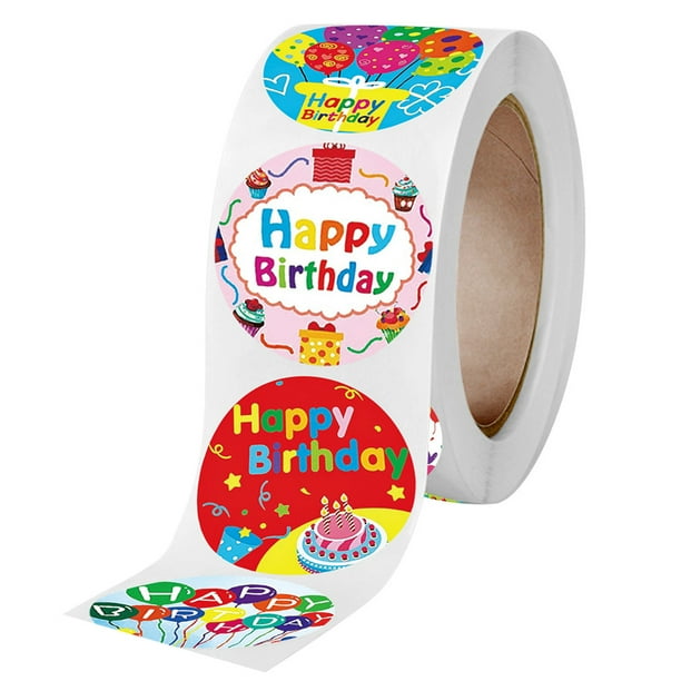 FELTECHELECTR 1 rollo de 500 pegatinas para envolver regalos, decoración, calcomanías, accesorios para manualidades